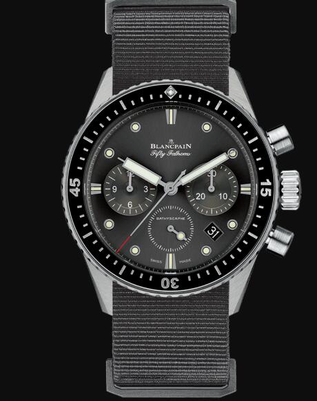 Review Blancpain Fifty Fathoms Watch Review Bathyscaphe Chronographe Flyback Replica Watch 5200 1110 NABA - Click Image to Close